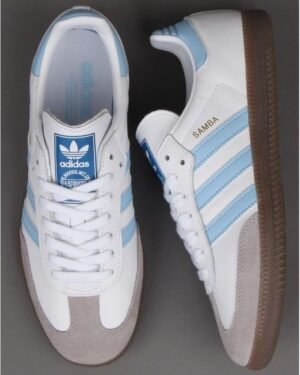 Adidas Samba Branco/Azul Bebé